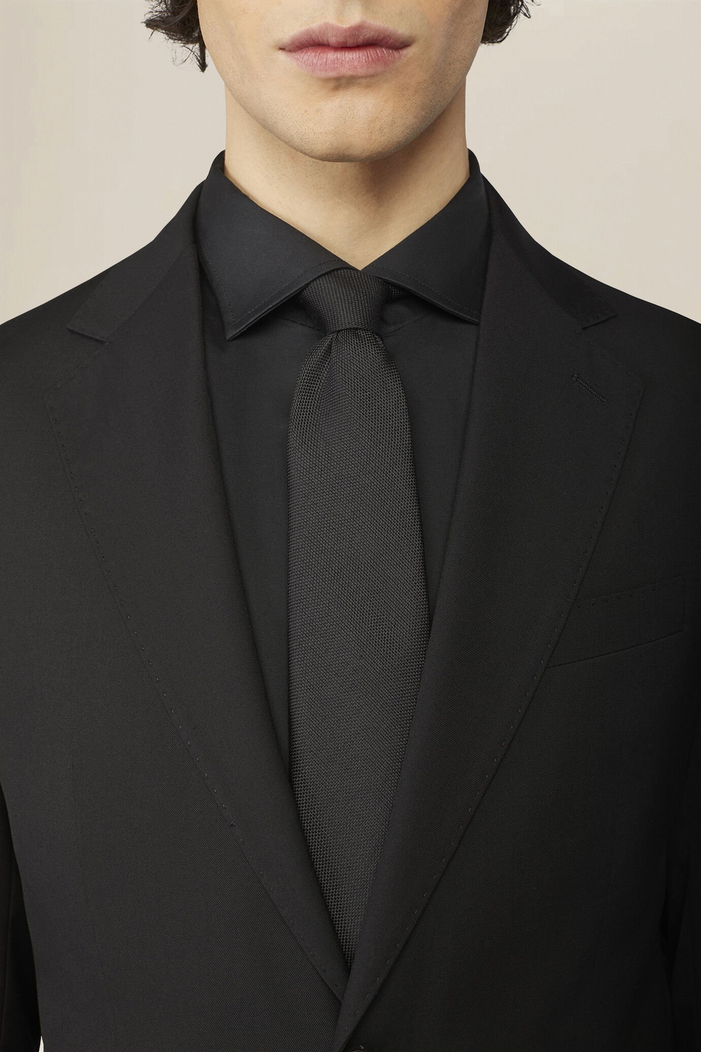 Men's single breasted suit mix size black image number 2